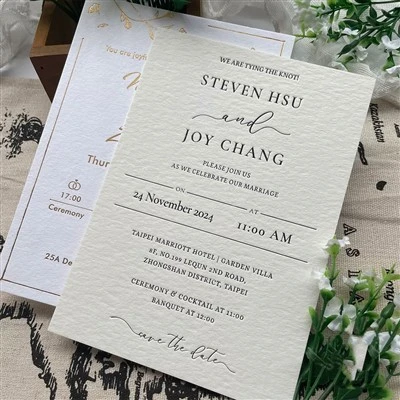 Invitations de fiançailles et de mariage personnalisées
